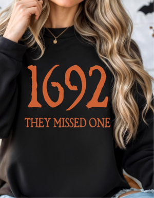 1692 They Missed One – Witchy Black Crewneck Sweatshirt