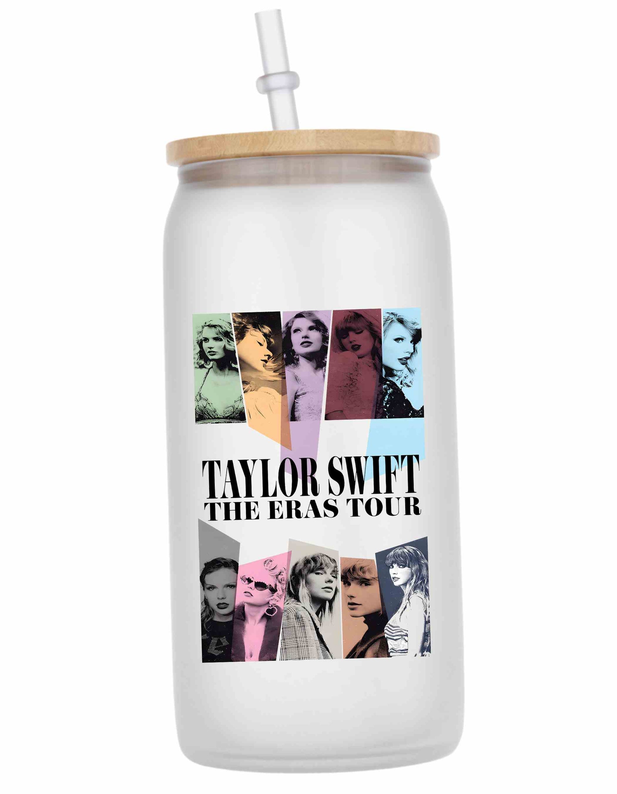 Taylor Swift Glass Tumbler with Bamboo Lid
