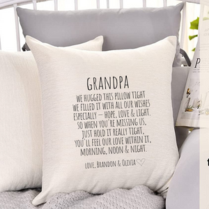 Hold onto your pillow tight Grandpa - Pillow or Pillow + Tumbler Set