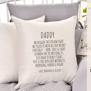 Hold onto your pillow tight Daddy- Pillow or Pillow + Tumbler Set