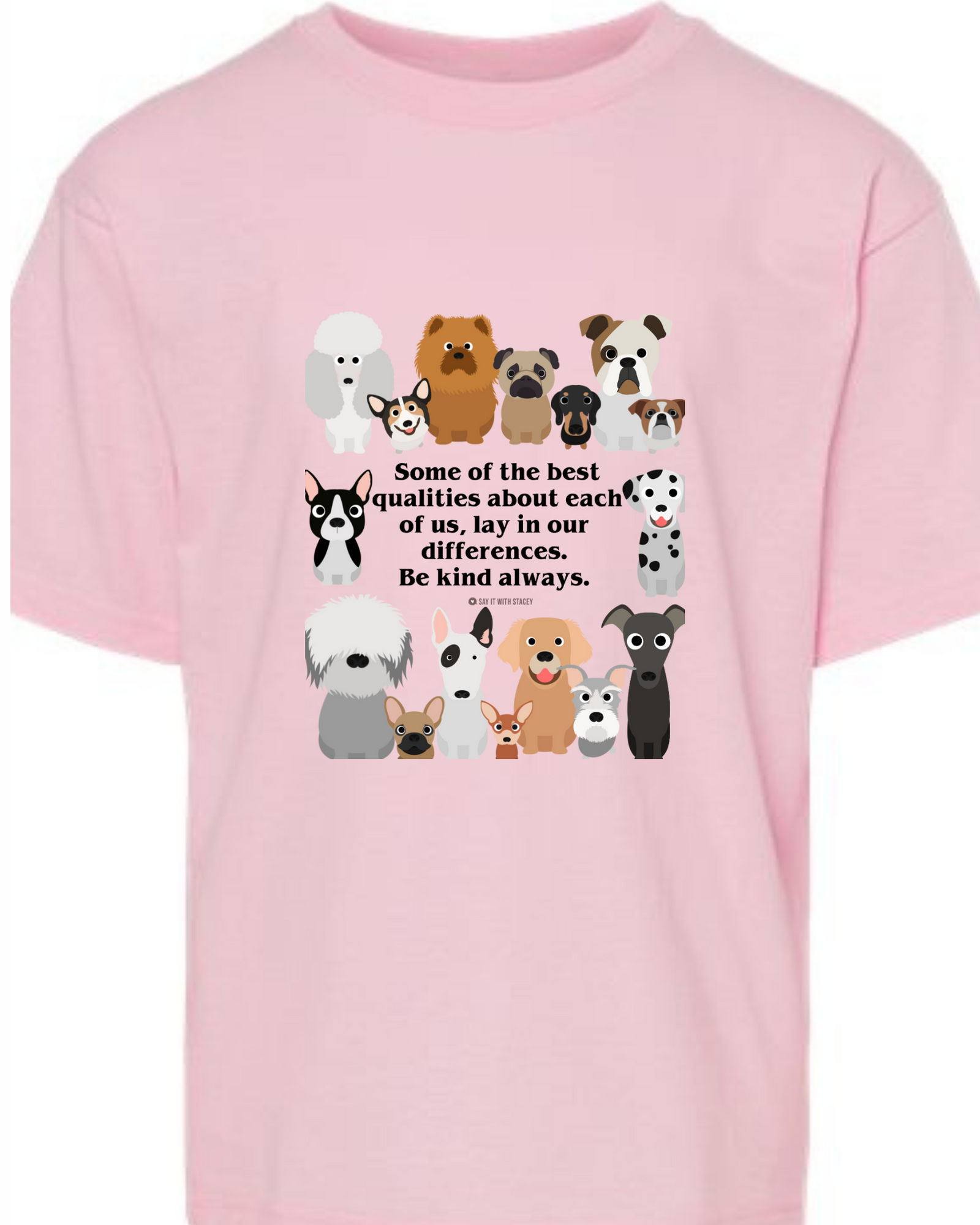 Adult Pink Shirt Day Graphic Tee – Celebrate Kindness - Cat & Dog Theme Shirts