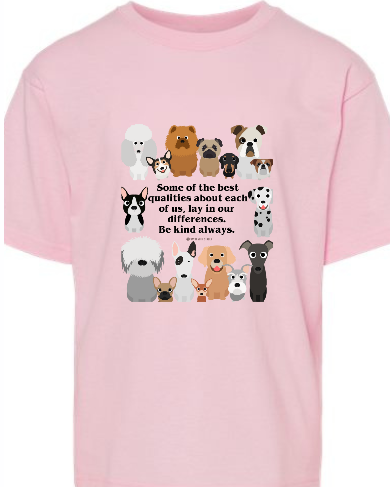 Adult Pink Shirt Day Graphic Tee – Celebrate Kindness - Cat & Dog Theme Shirts