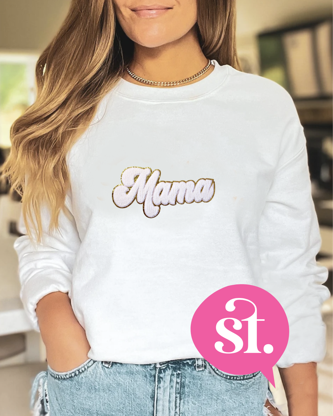 Chenille MAMA Crewneck