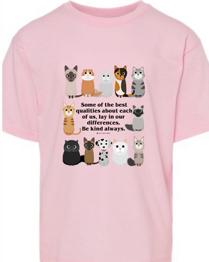 Pink Shirt Day Graphic Tee – Celebrate Kindness - Cat & Dog Theme Shirts