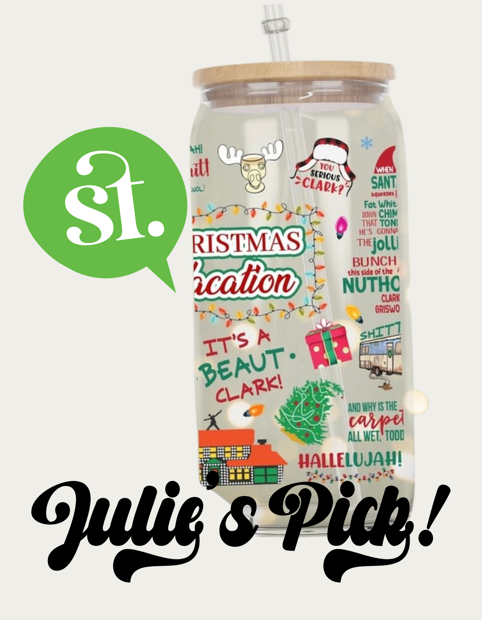 Christmas Vacation crewneck sweater and/or Bamboo Glass Tumbler