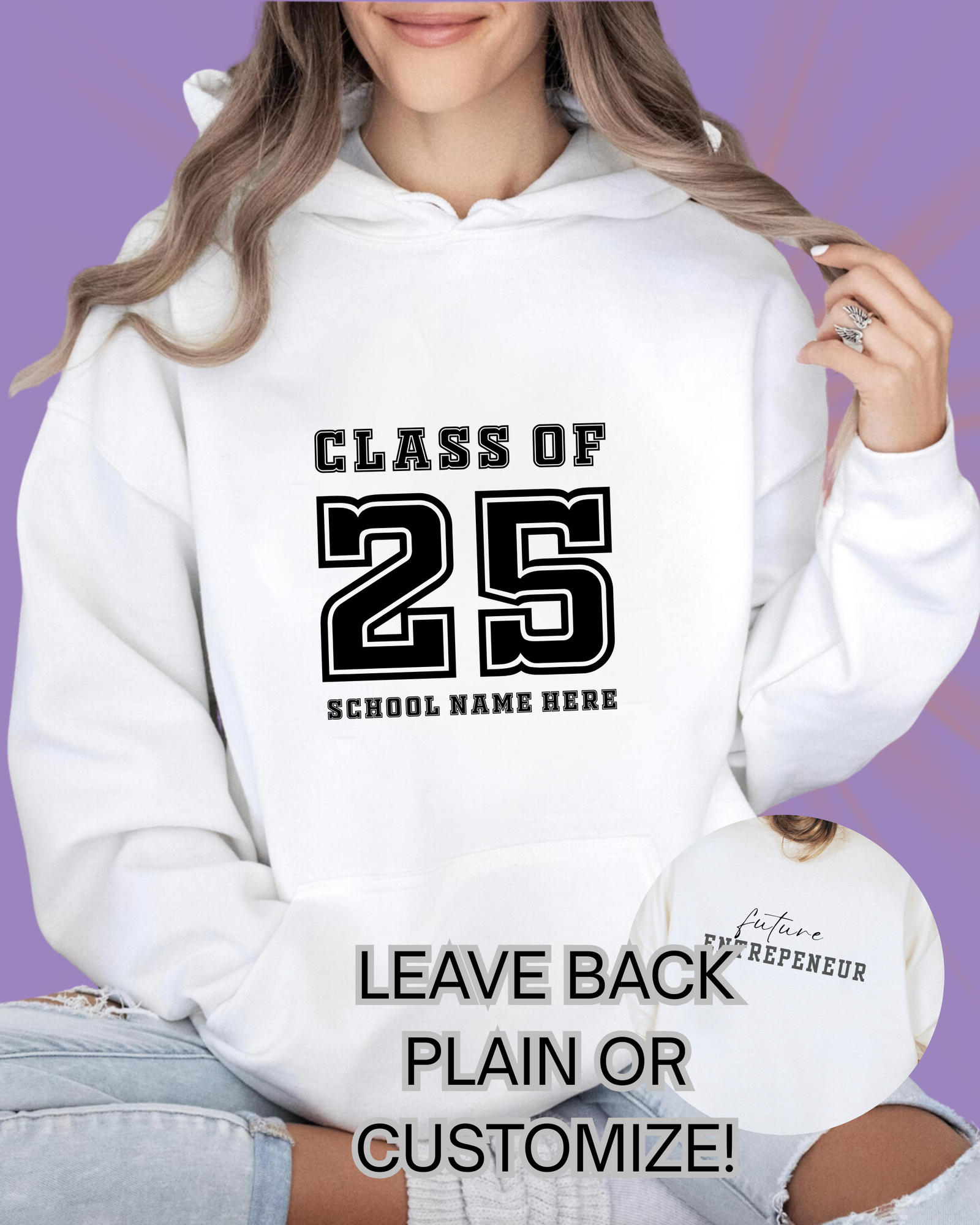 Class of 2025 Custom Hoodie – Add Your School Name