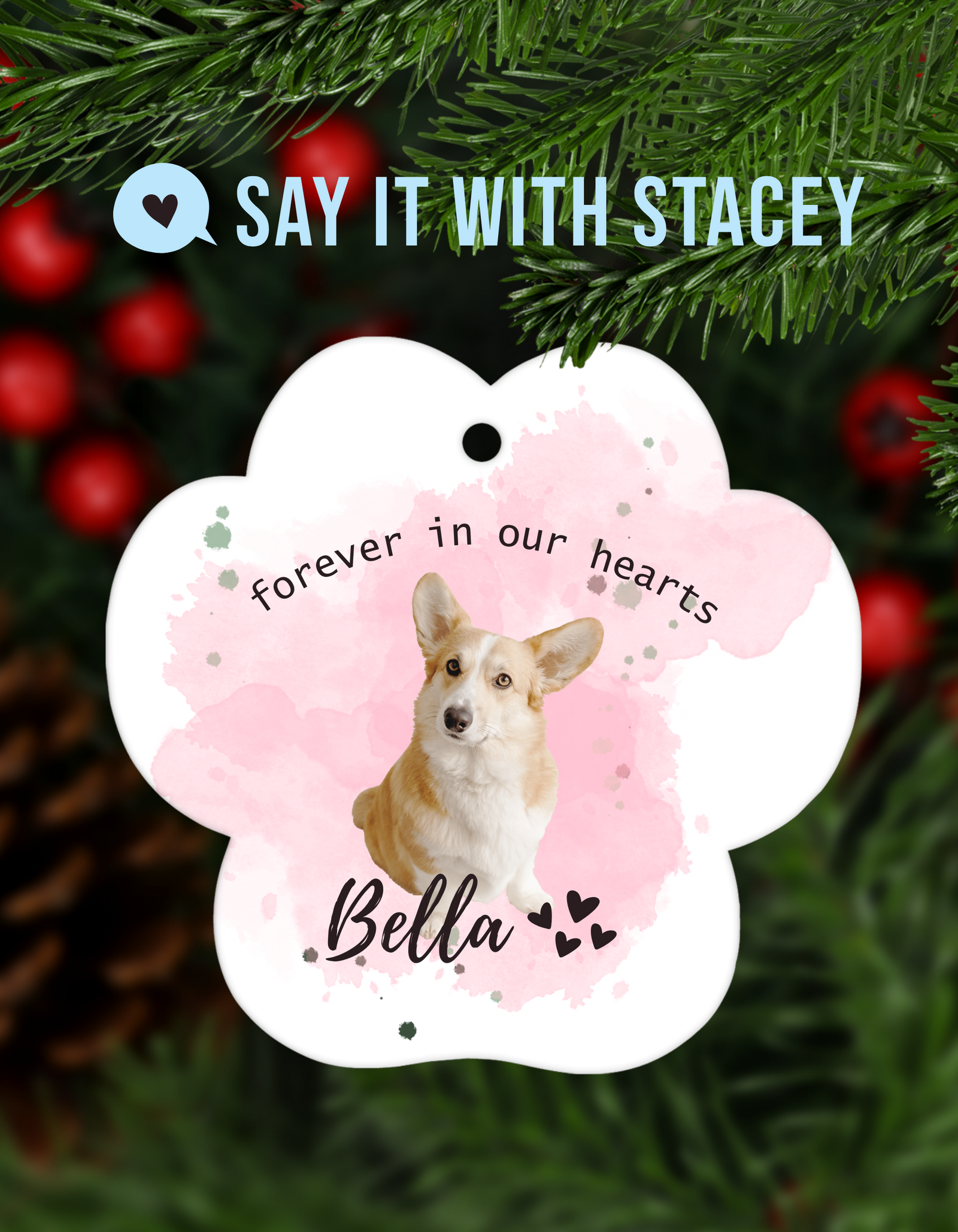 Paw Shaped Pet Memorial Ornament