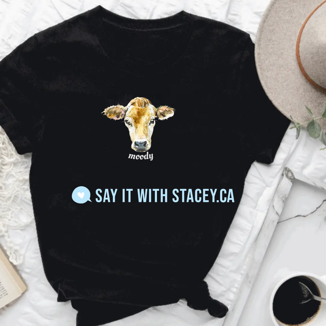 MOODY Cow Black Tee
