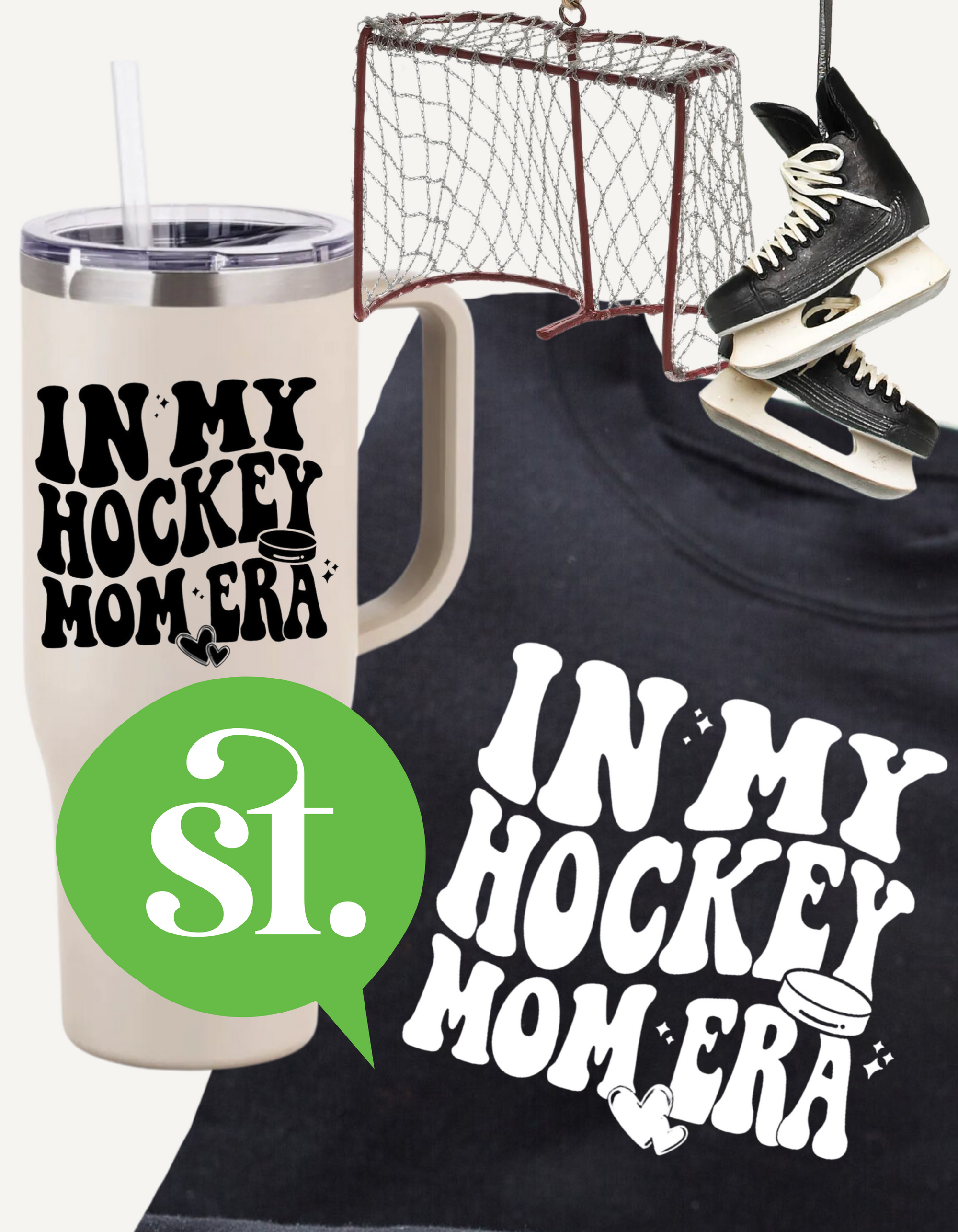 In My Hockey Mom Era Crewneck Or Hoodie