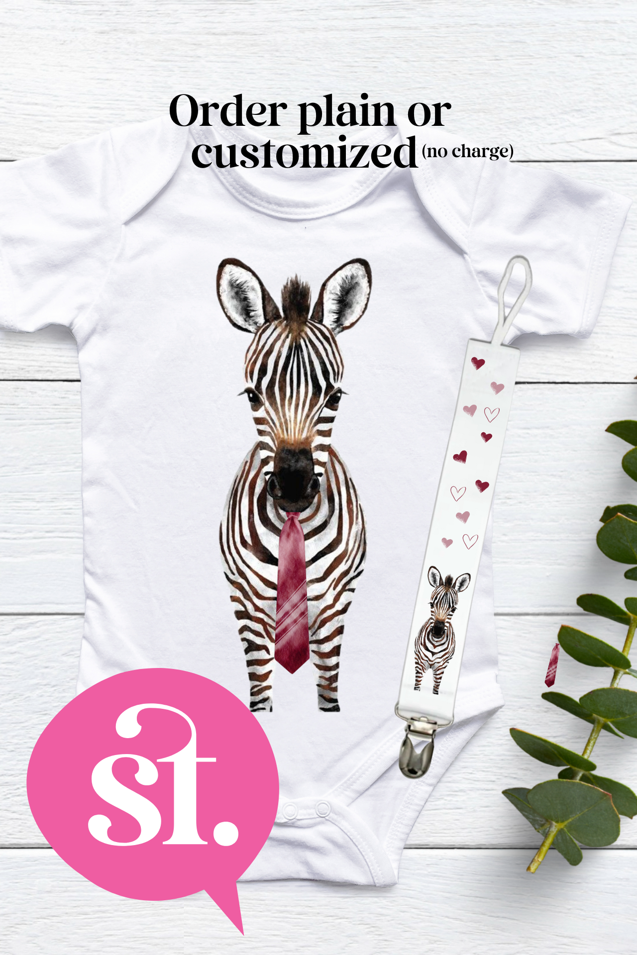 Safari Animal Onesies with Matching Pacifier