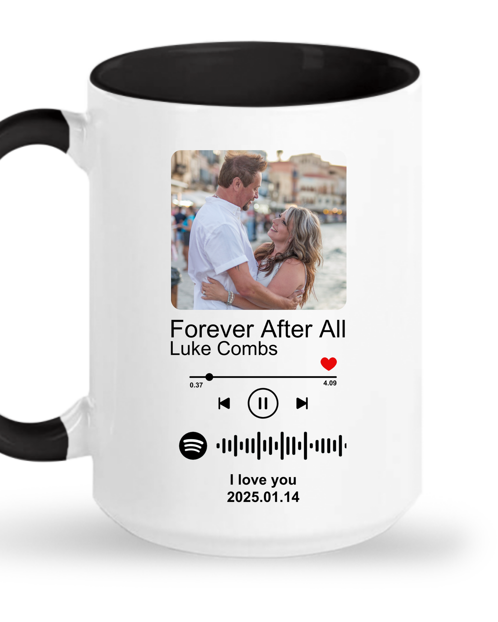 Custom 15oz Double-Sided Mug – Personalized Spotify Song &amp; Photo