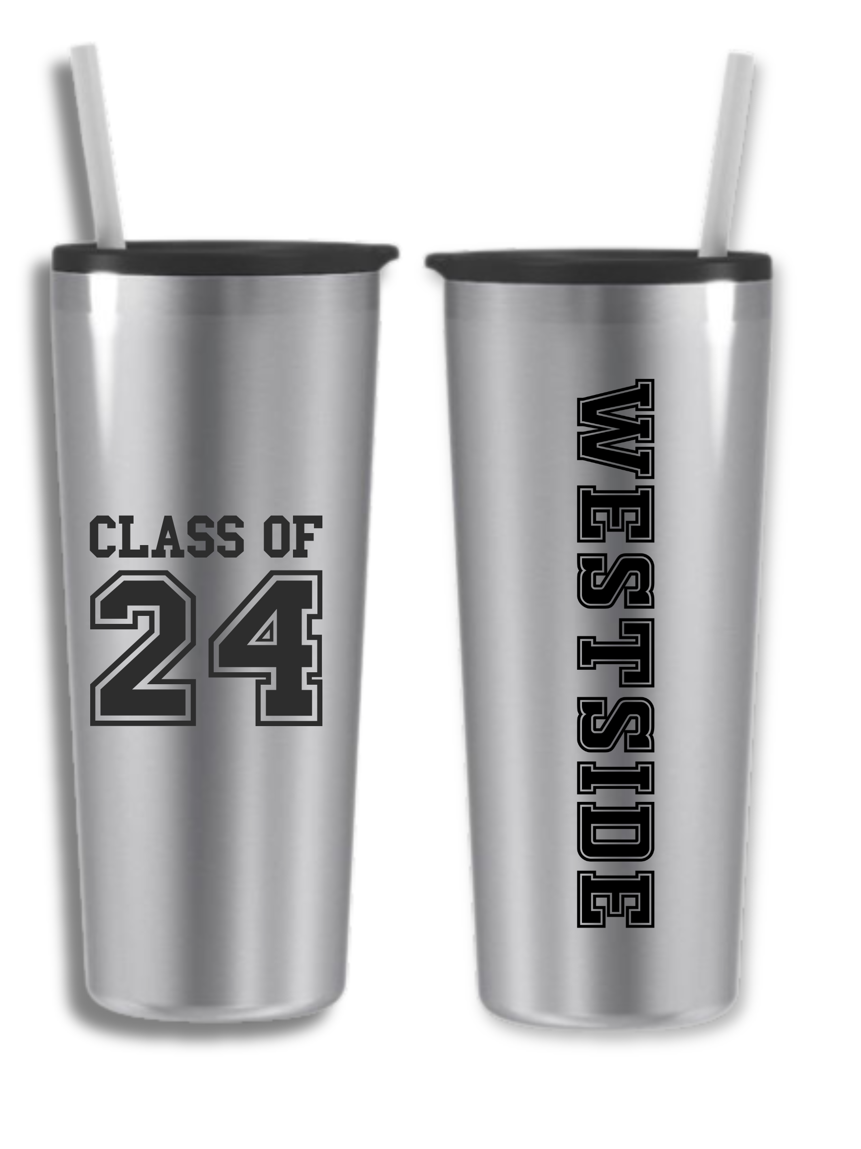 Class of 2024 White Tumbler Personalize with School Name
