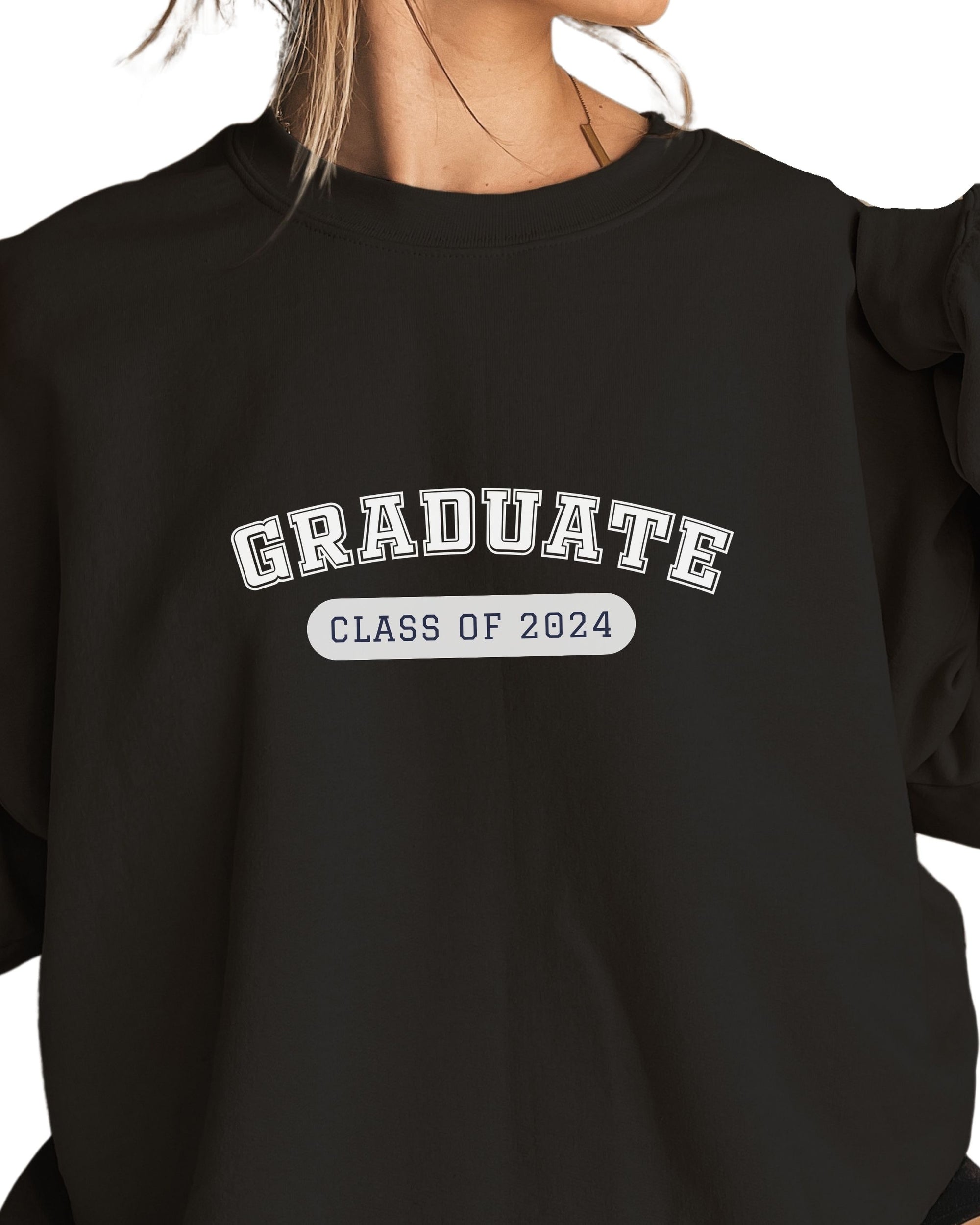 Black Crewneck Sweater Graduate Class of 2024