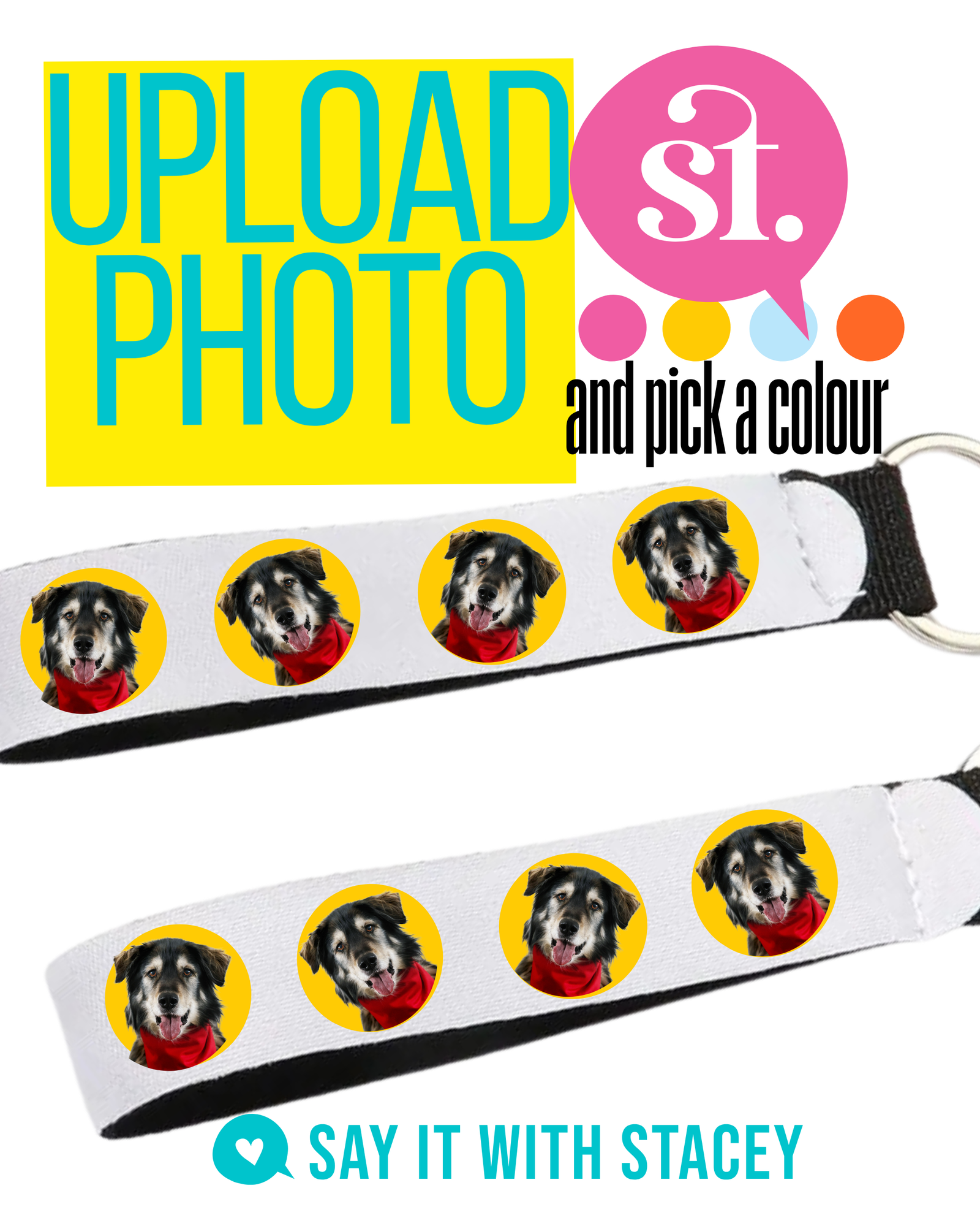 Personalized Lanyard Key Ring – Customize with Your Pet or Face