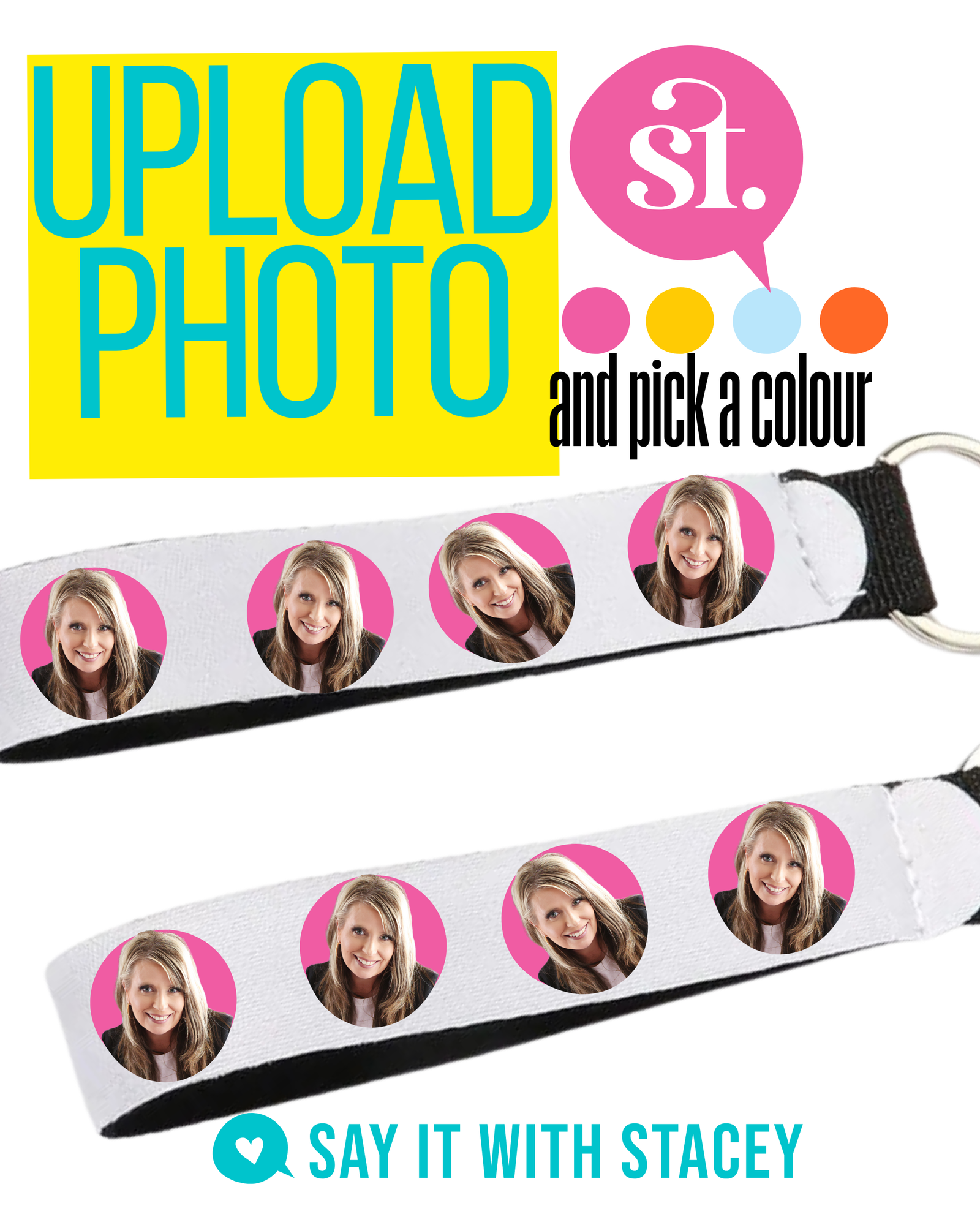 Personalized Lanyard Key Ring – Customize with Your Pet or Face