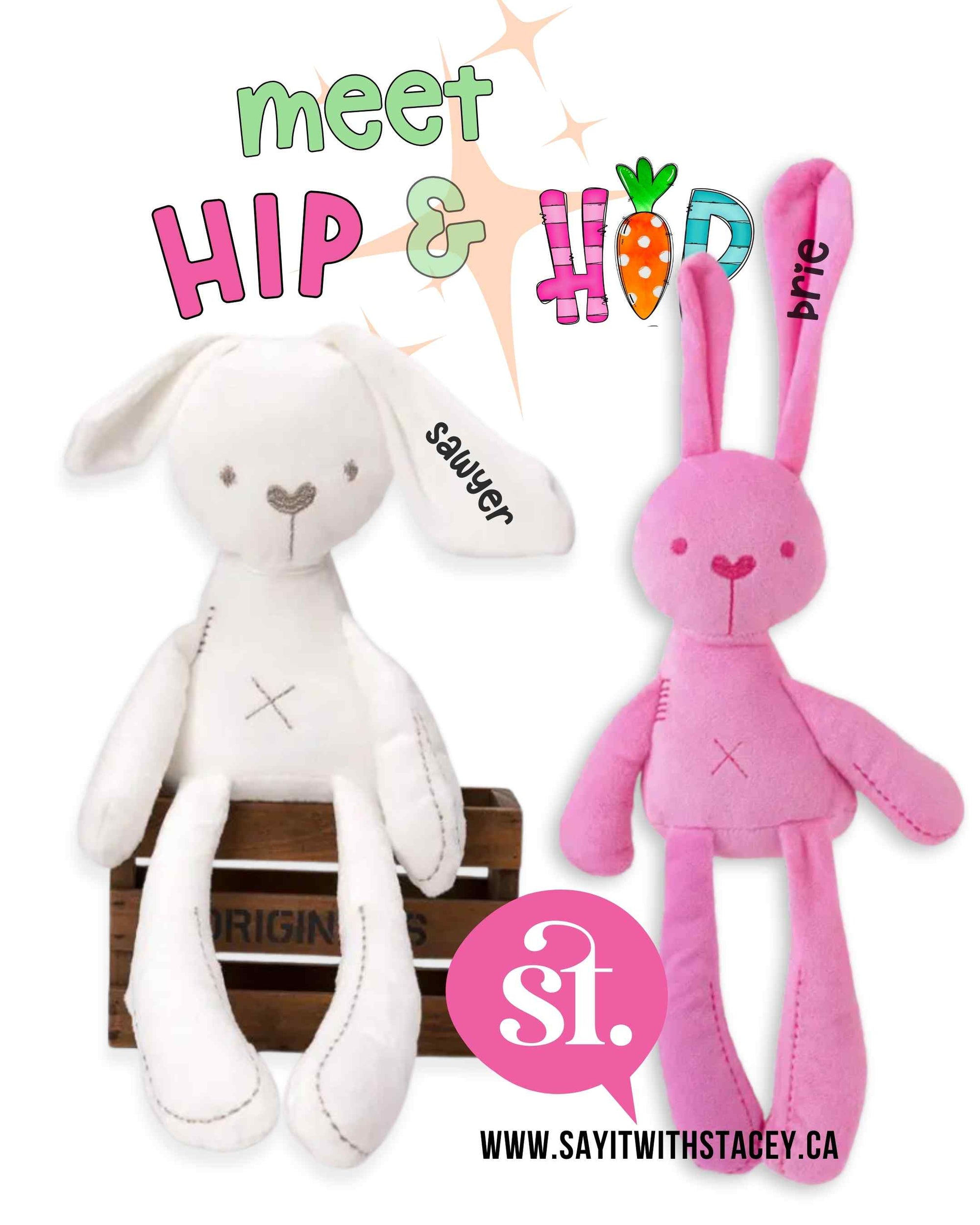 Hip and Hop Bunnies - Perfect for Easter or Baby Gift