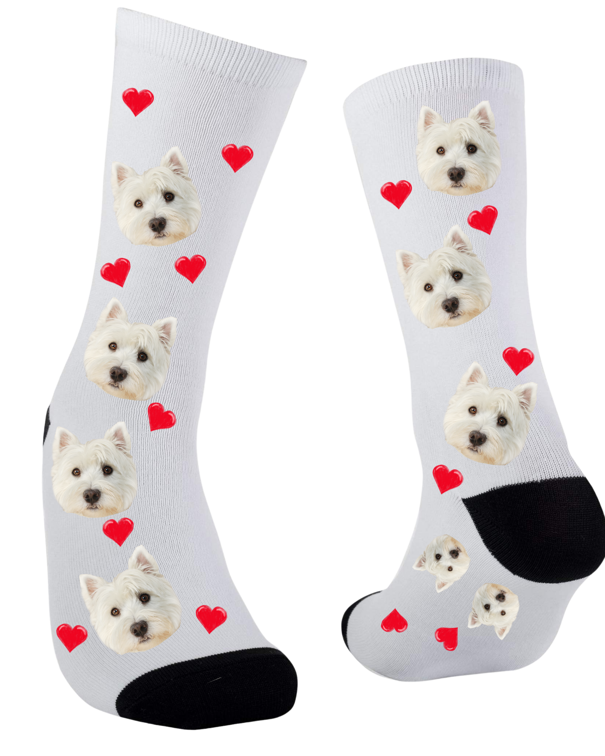 Custom Socks with Faces | Pets or Human with hearts, bones or just faces!