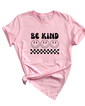 Be Kind Retro Smile Pink Shirt - Adult and Youth