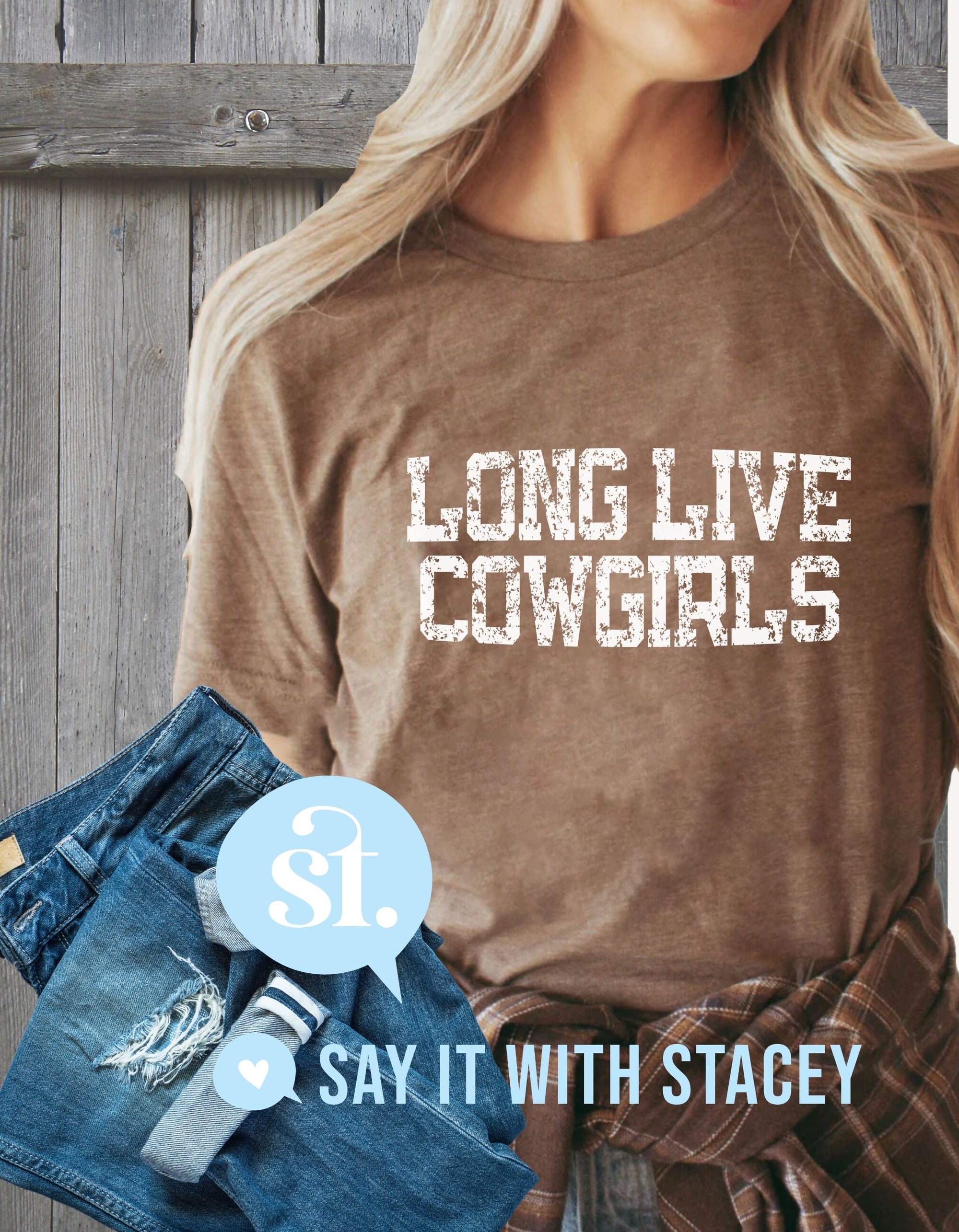LONG LIVE COWGIRLS Heather Brown TShirt Adult