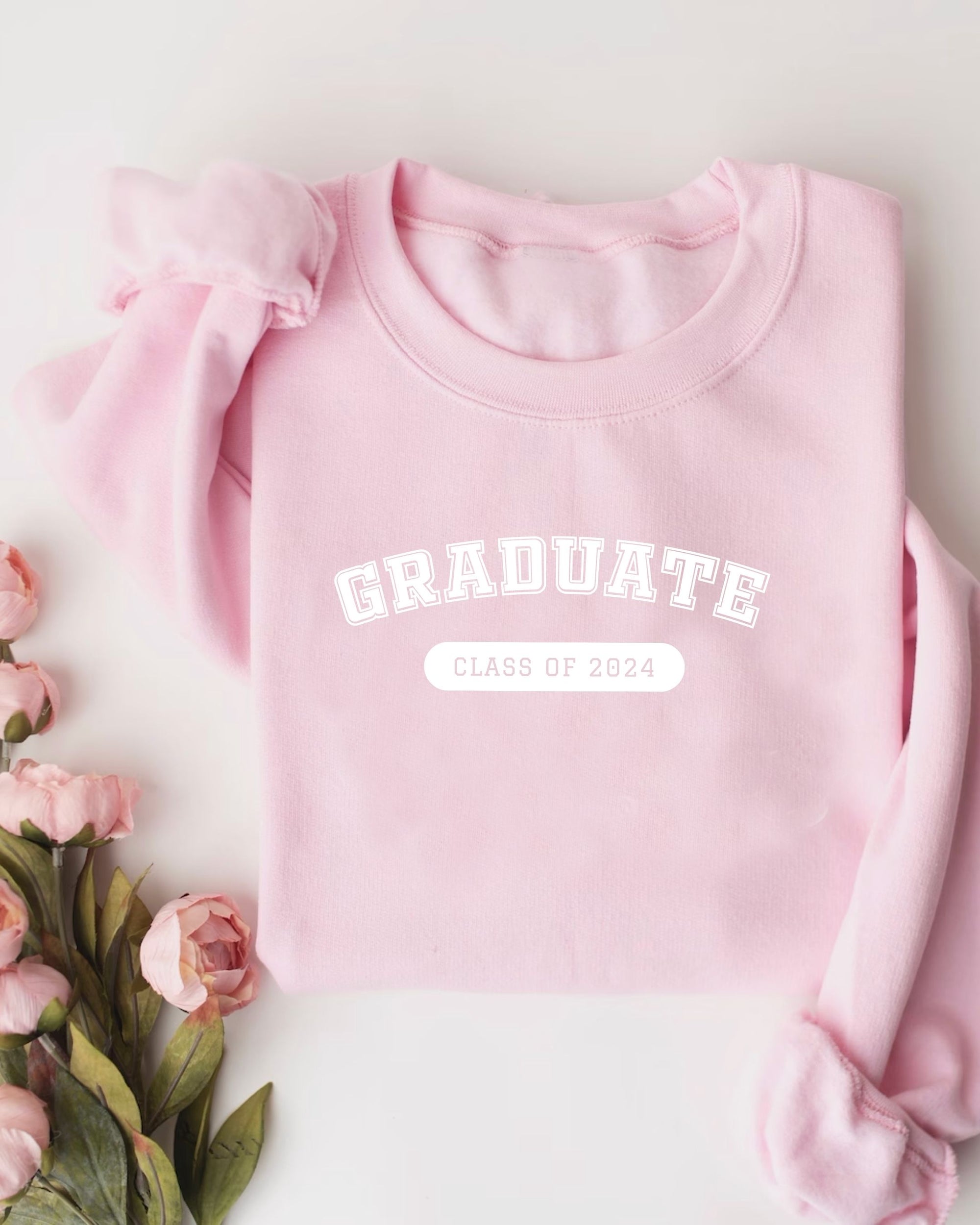 Pink Crewneck Sweater Graduate Class of 2024