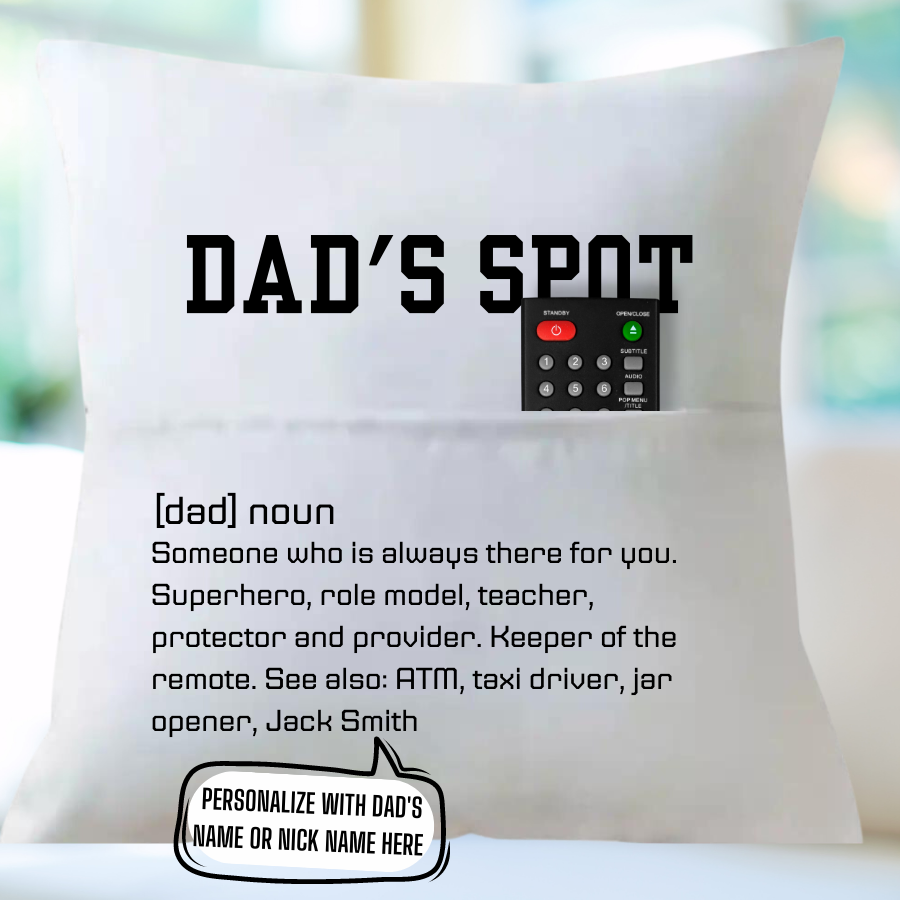 Dad's Remote Control Holder Pillow