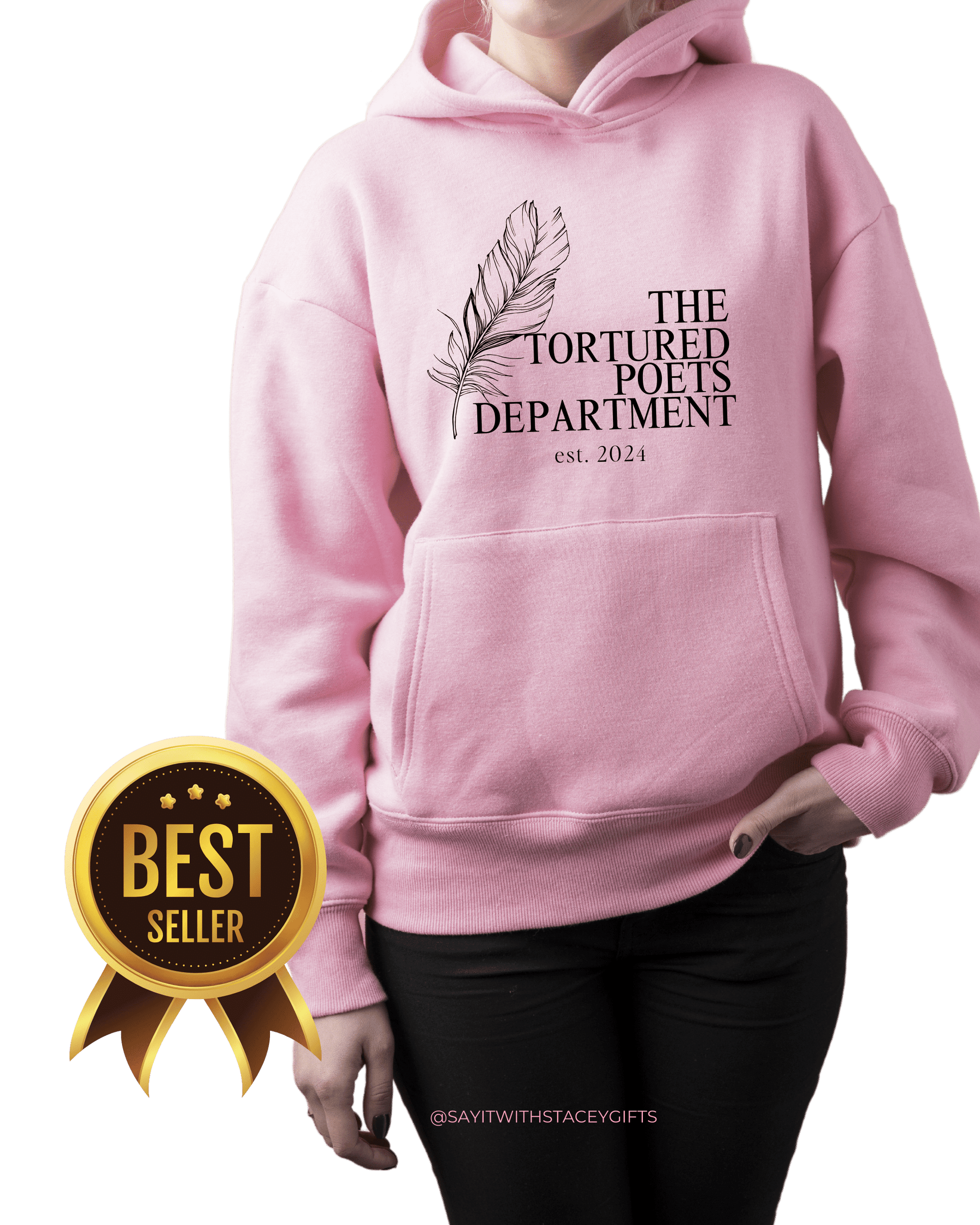 Taylor Swift Tortured Poets Department PINK Crewneck or Hoodie YOUTH Fit 3322