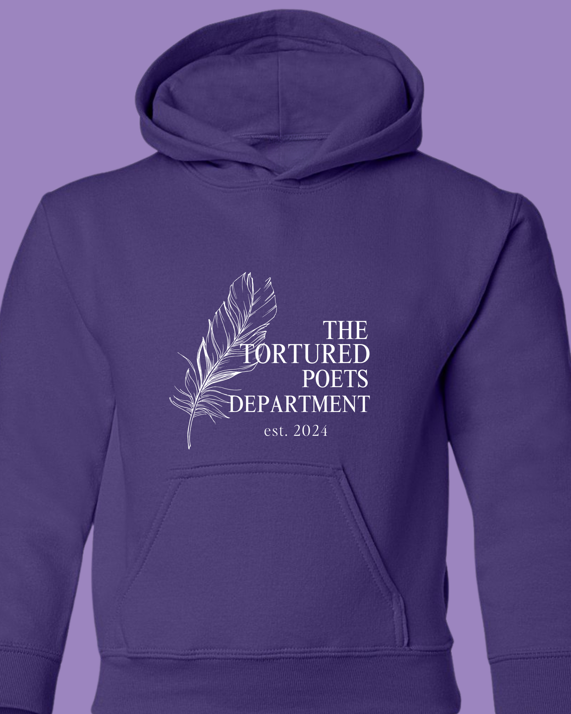 Taylor Swift Tortured Poets Department Purple Hoodie YOUTH Fit 1800