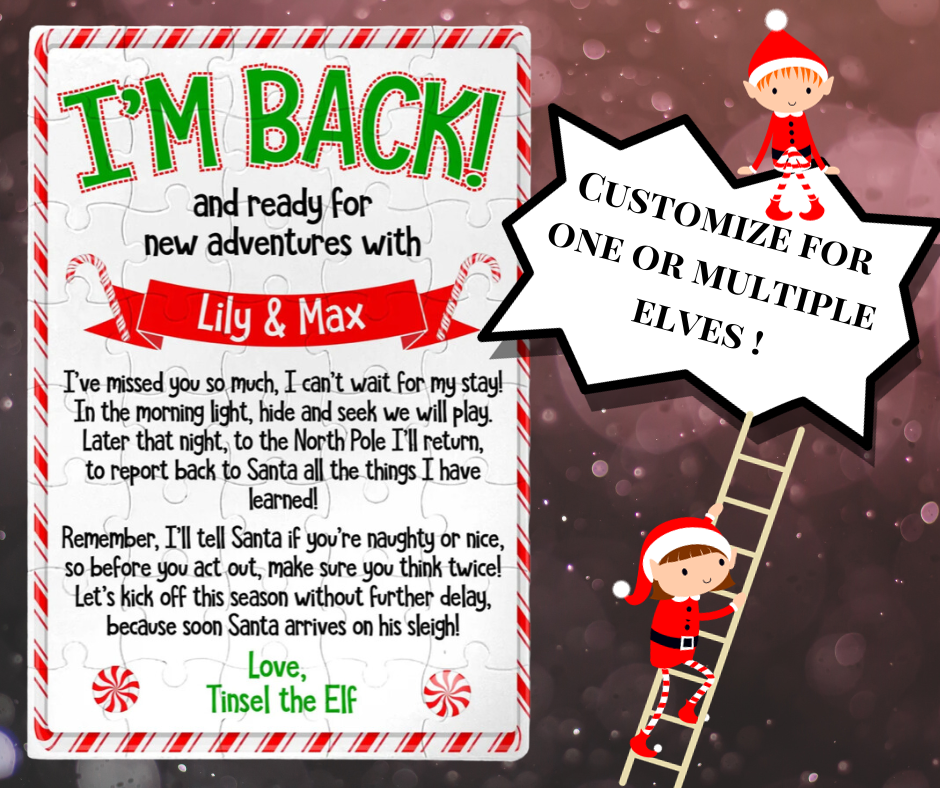 Elf on Shelf I'm Back Puzzle