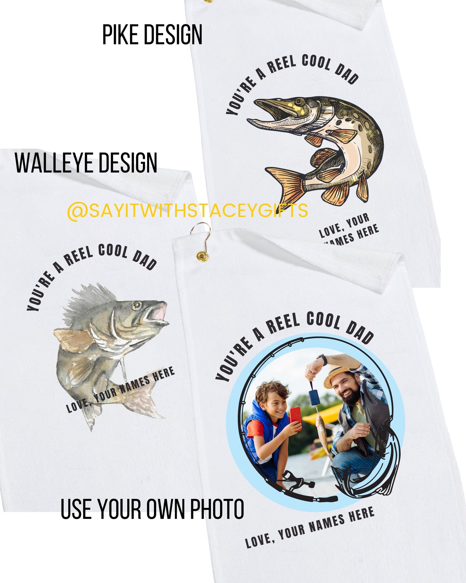 fishing hand towel custom gift 