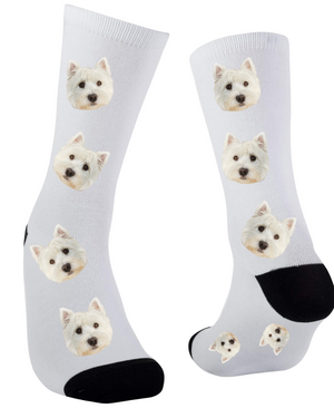 Custom Socks with Faces | Pets or Human with hearts, bones or just faces!