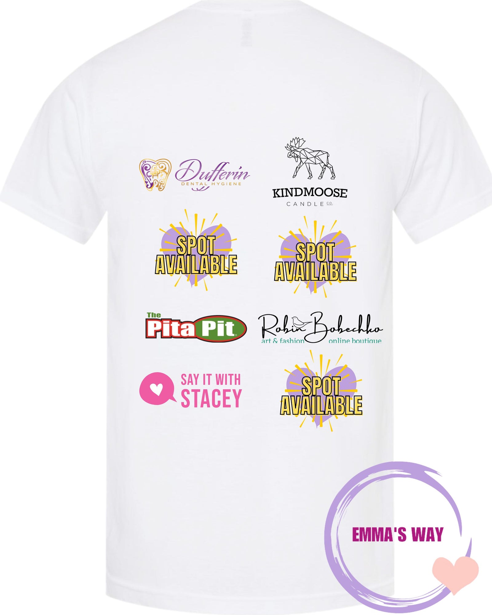 Sponsor Emma's Way Event - TShirt Sponsor (Net proceeds to Support Emma's Way)