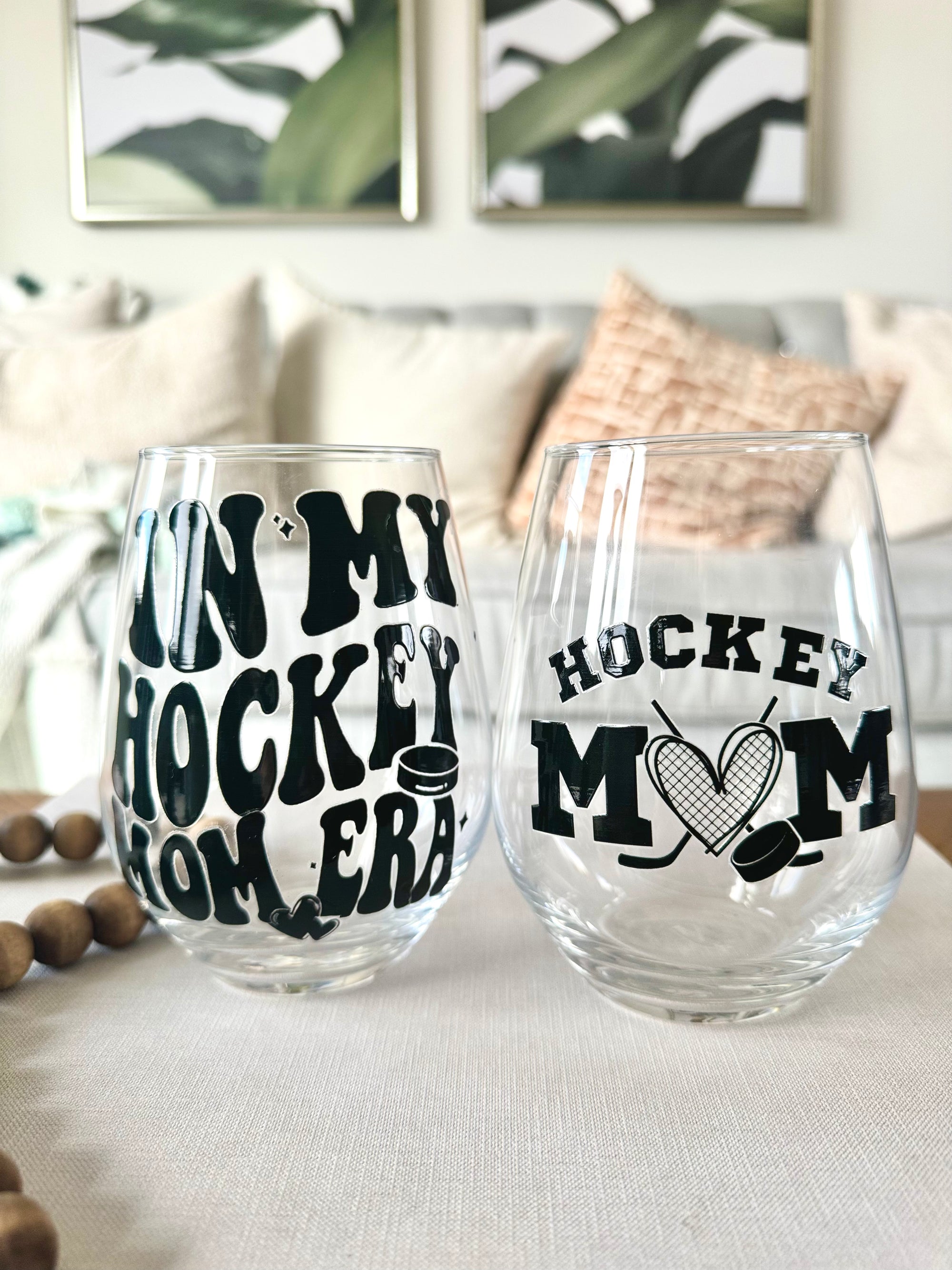 Hockey Mom Wine Glass