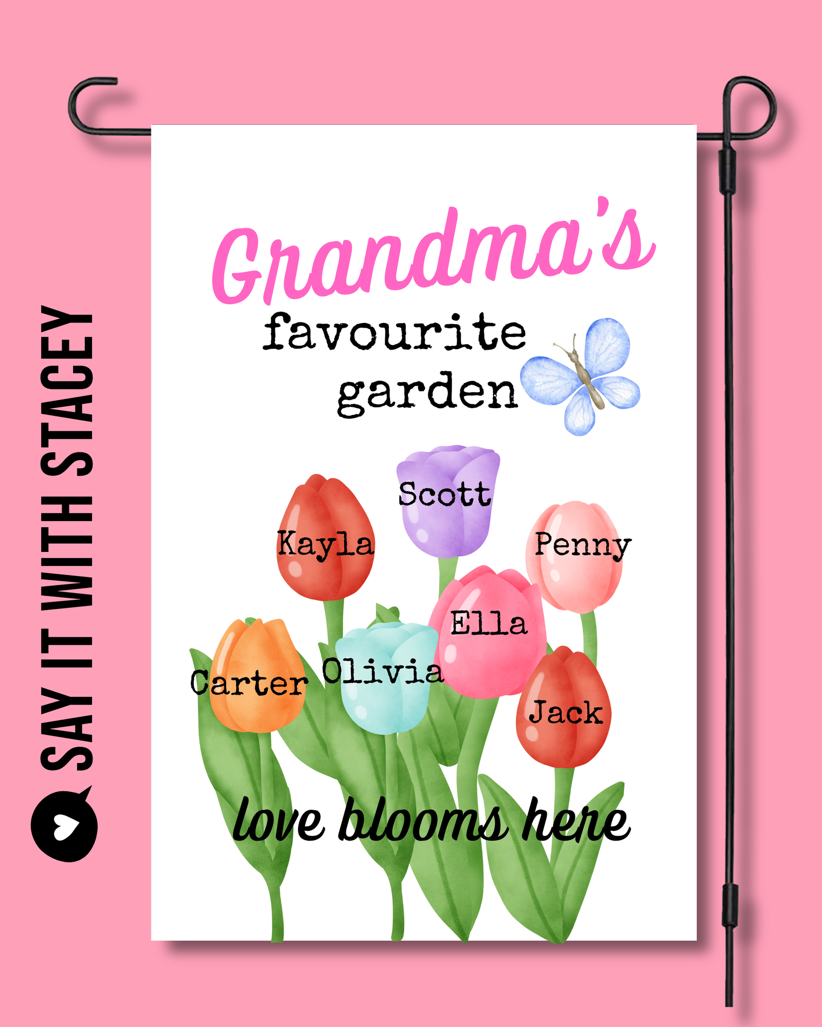 🌷 Grandma’s Favourite Garden – Personalized Garden Flag 🌷