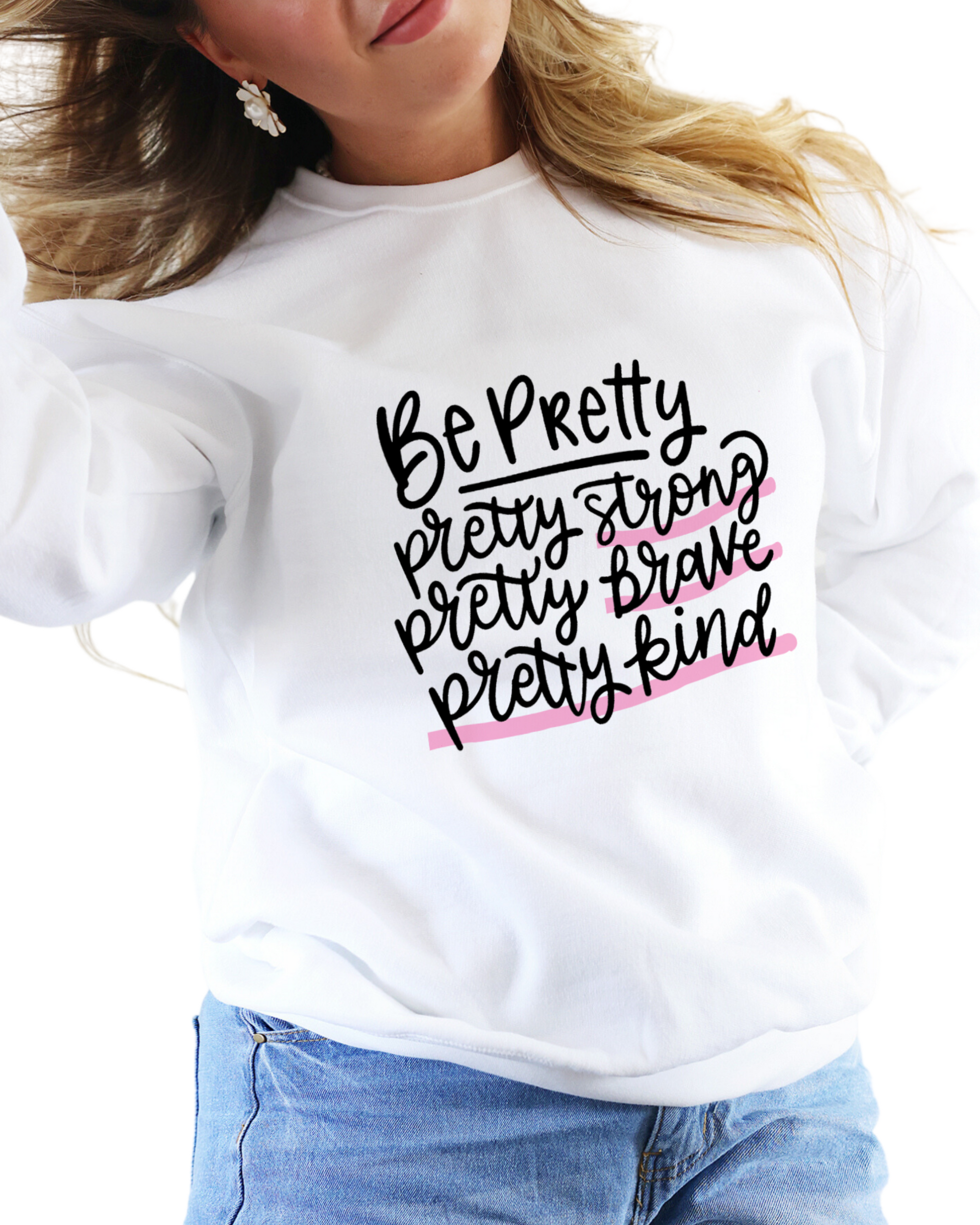 Be Pretty Crew Neck Fleecy Sweater