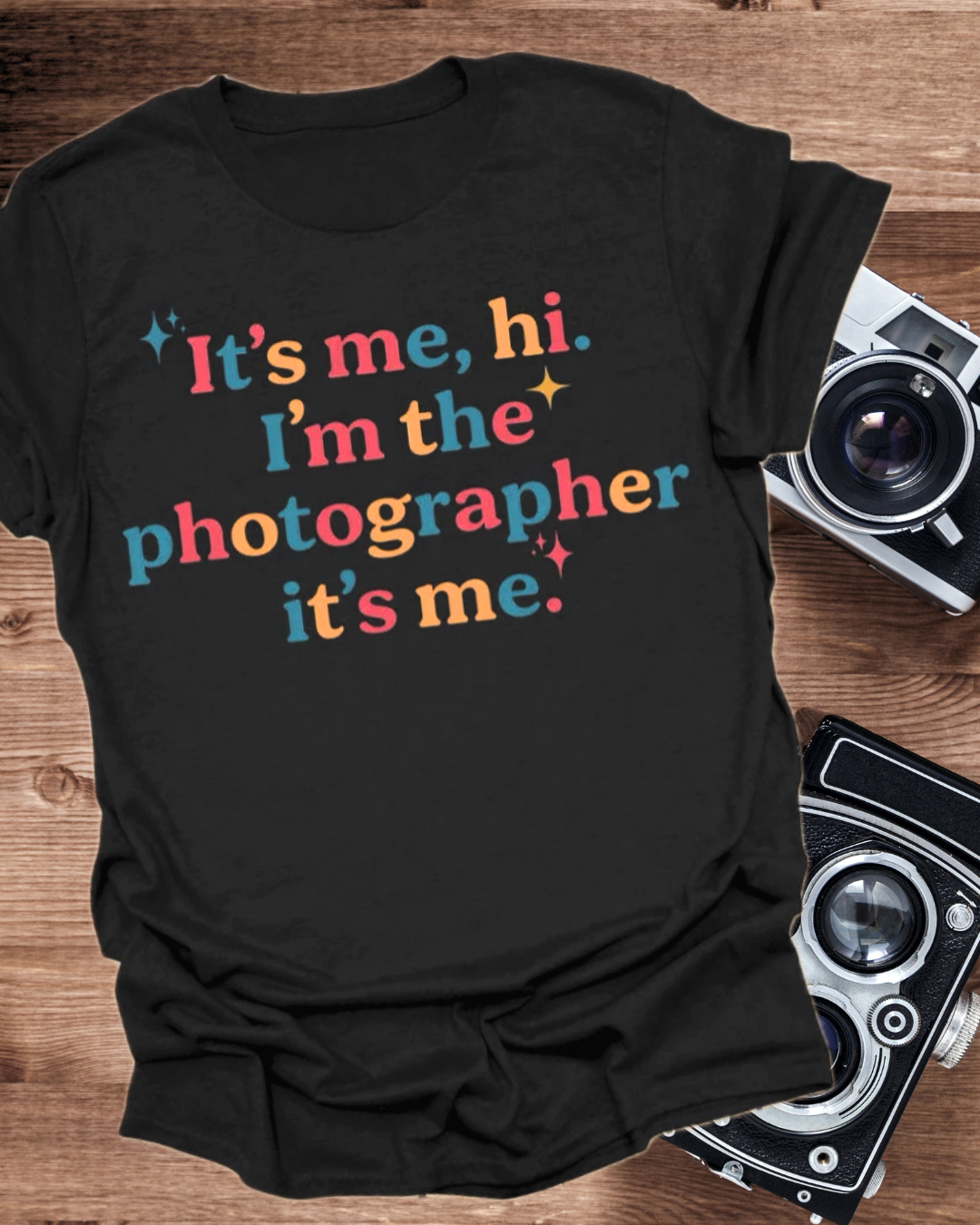 Hi, I’m the photographer. It’s me shirt.