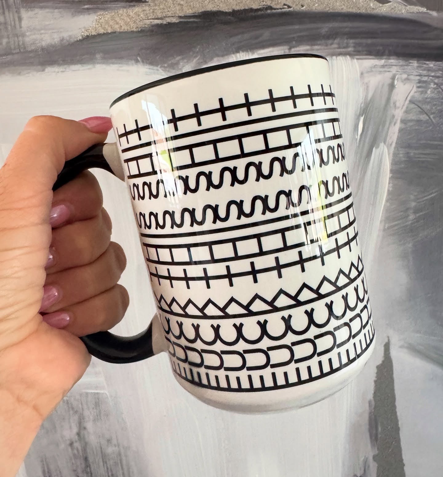 F*ck this shit Black & White Patterned Ceramic Mug – 15oz