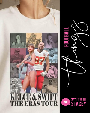 Kelce and Taylor Eras crewneck white Sweater 