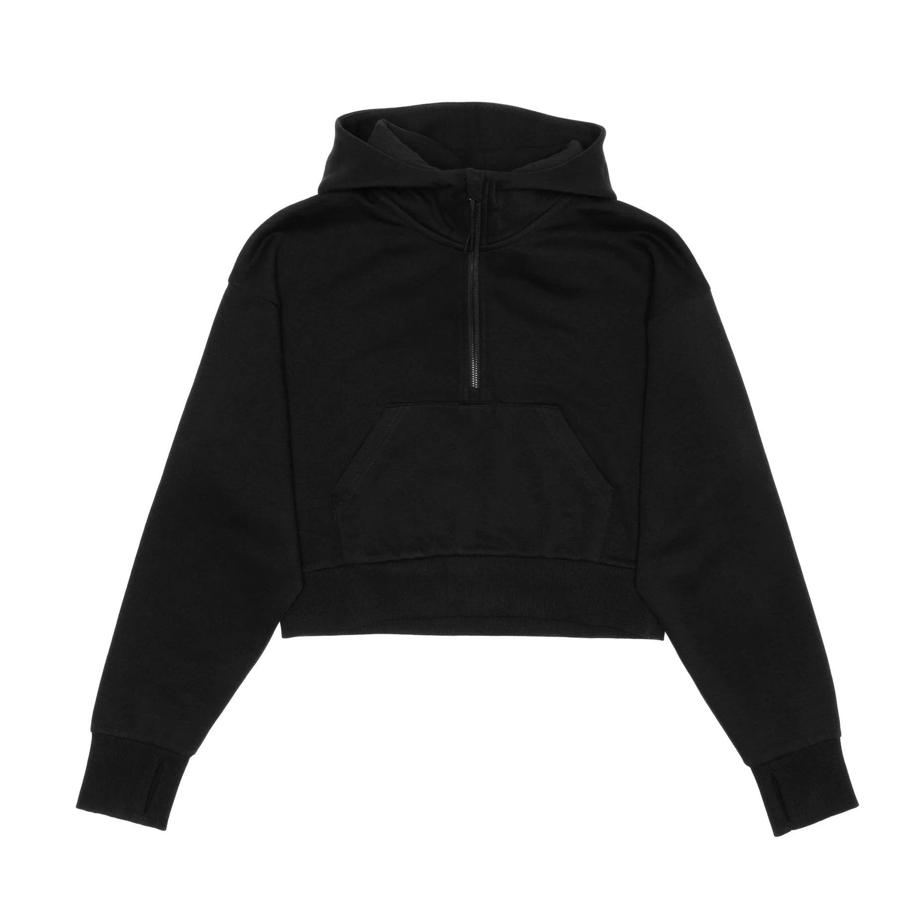 Scuba 1/2 Zip Hoodie, Drop Shoulders - Black or Dusty Green - Adult  - Design your own