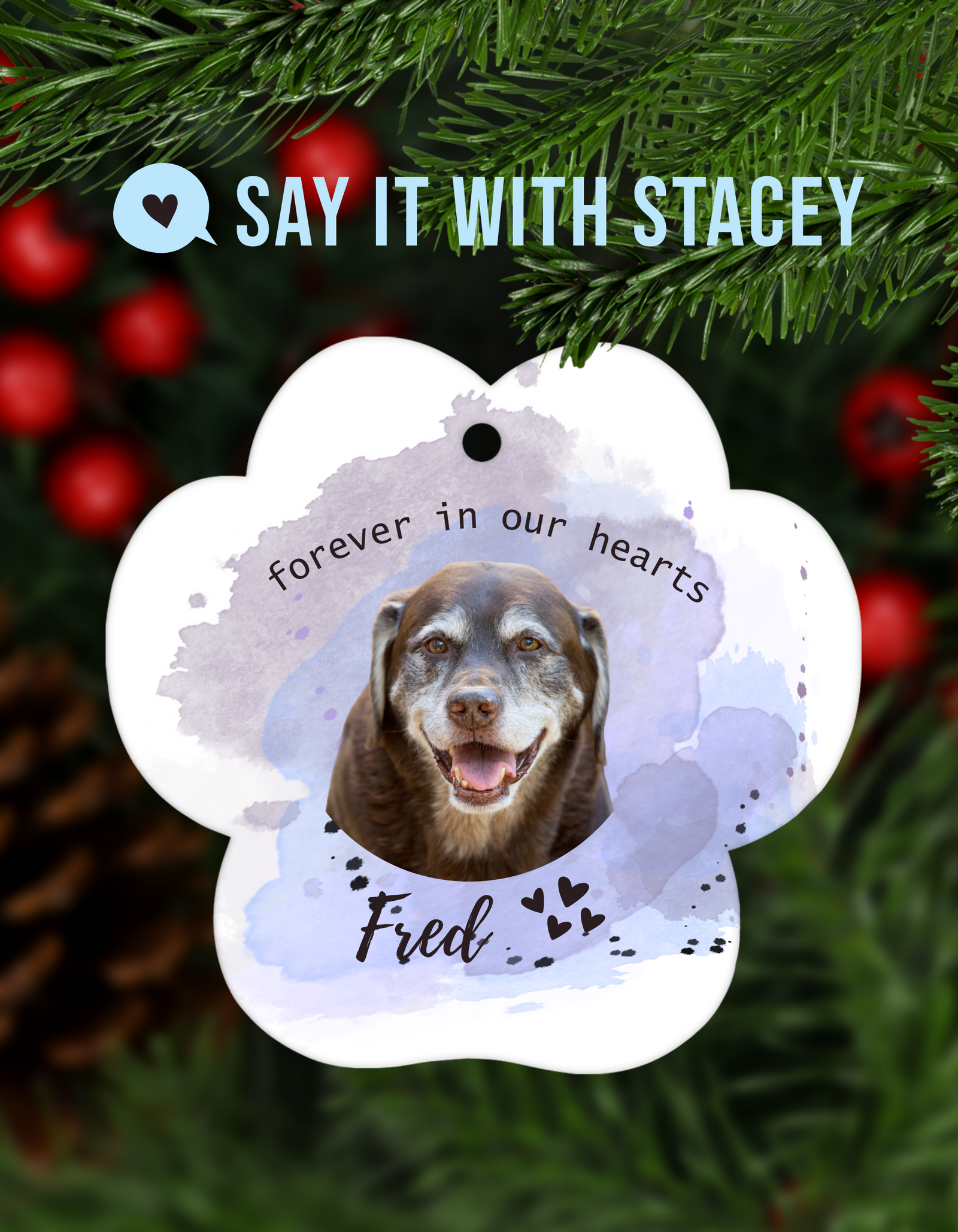 Paw Shaped Pet Memorial Ornament