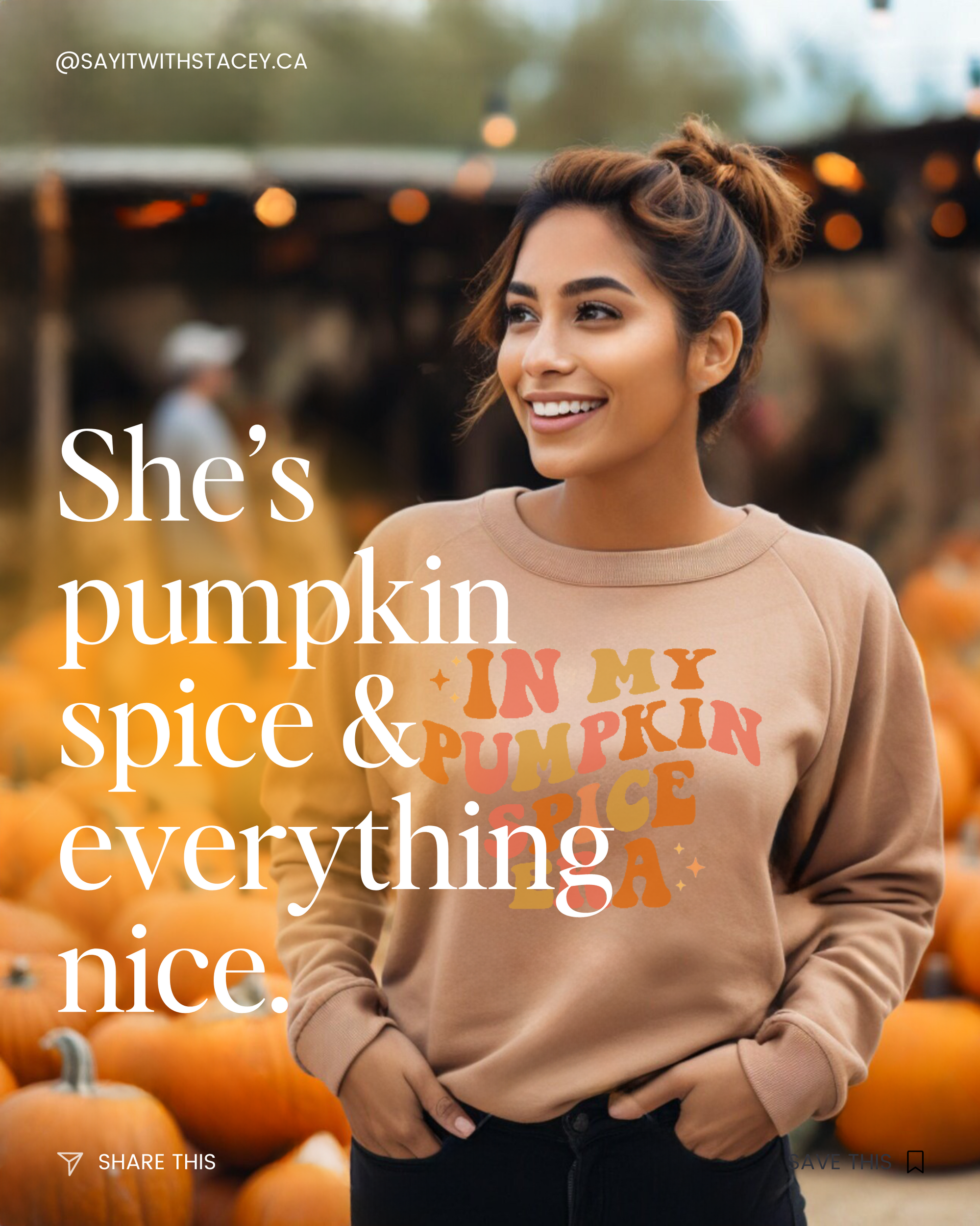In My Pumpkin Spice Era Crew Neck Sweater  + Large Elastic Waist Matching Sweat Pants