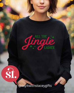 All the Jingle 🔔🙌💖🎄Black Crewneck Sweater
