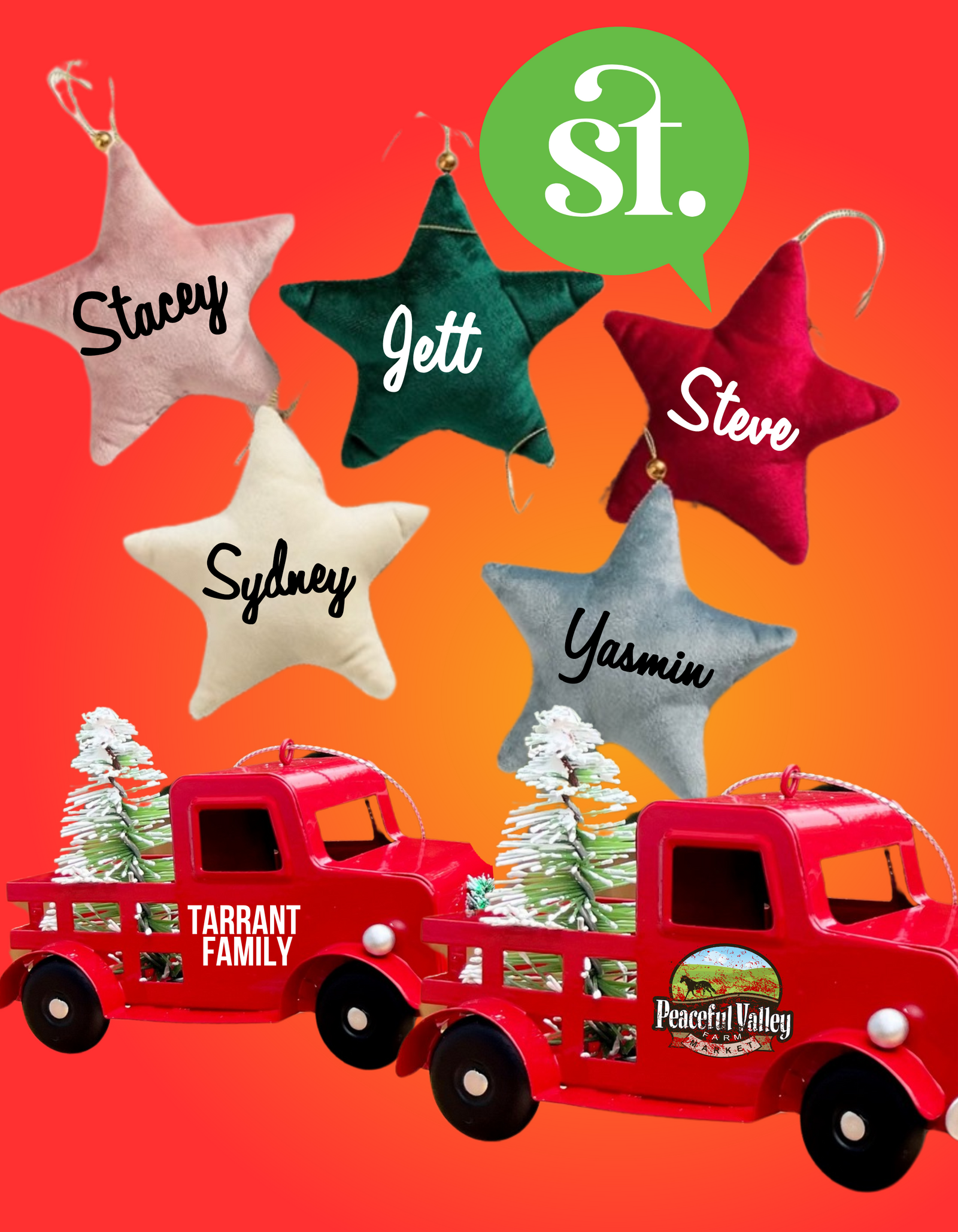 Velvet Star Ornaments