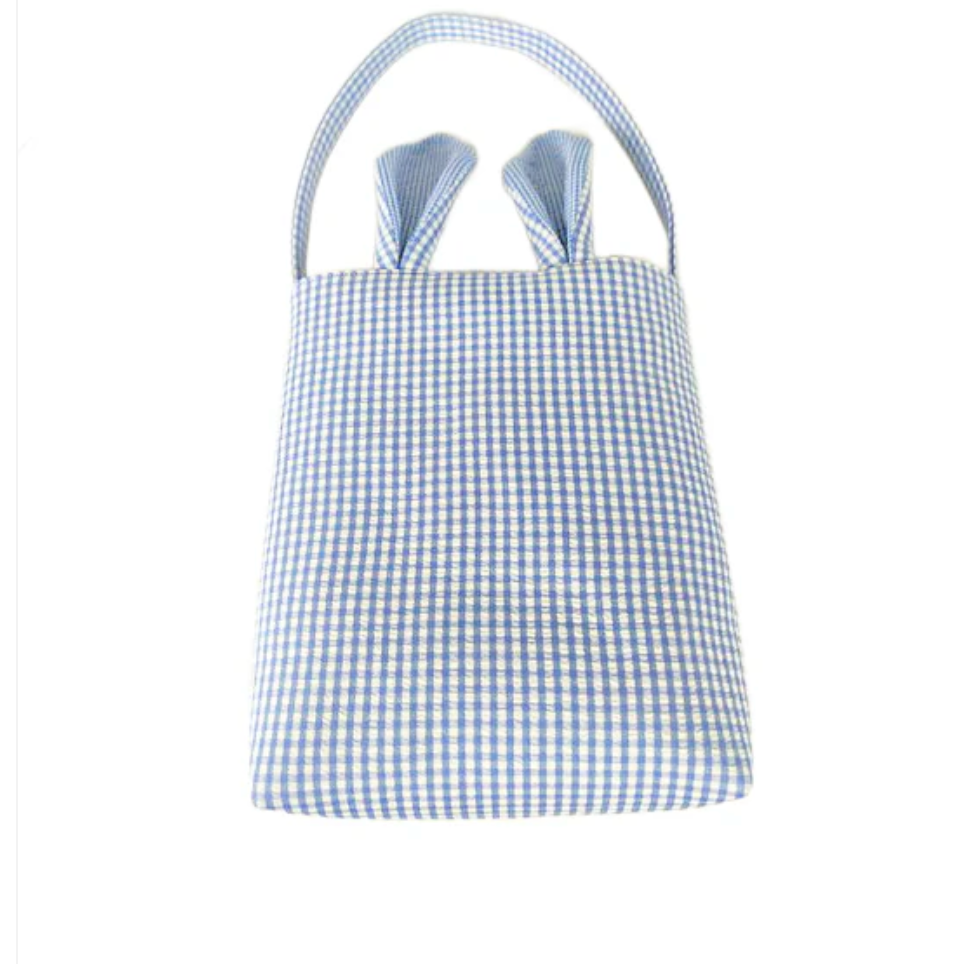 Easter Bunny Ears Bags – Blue Checkered & Pink Stripes