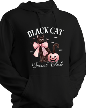 Black Cat Social Club Black Hoodie /Crewneck