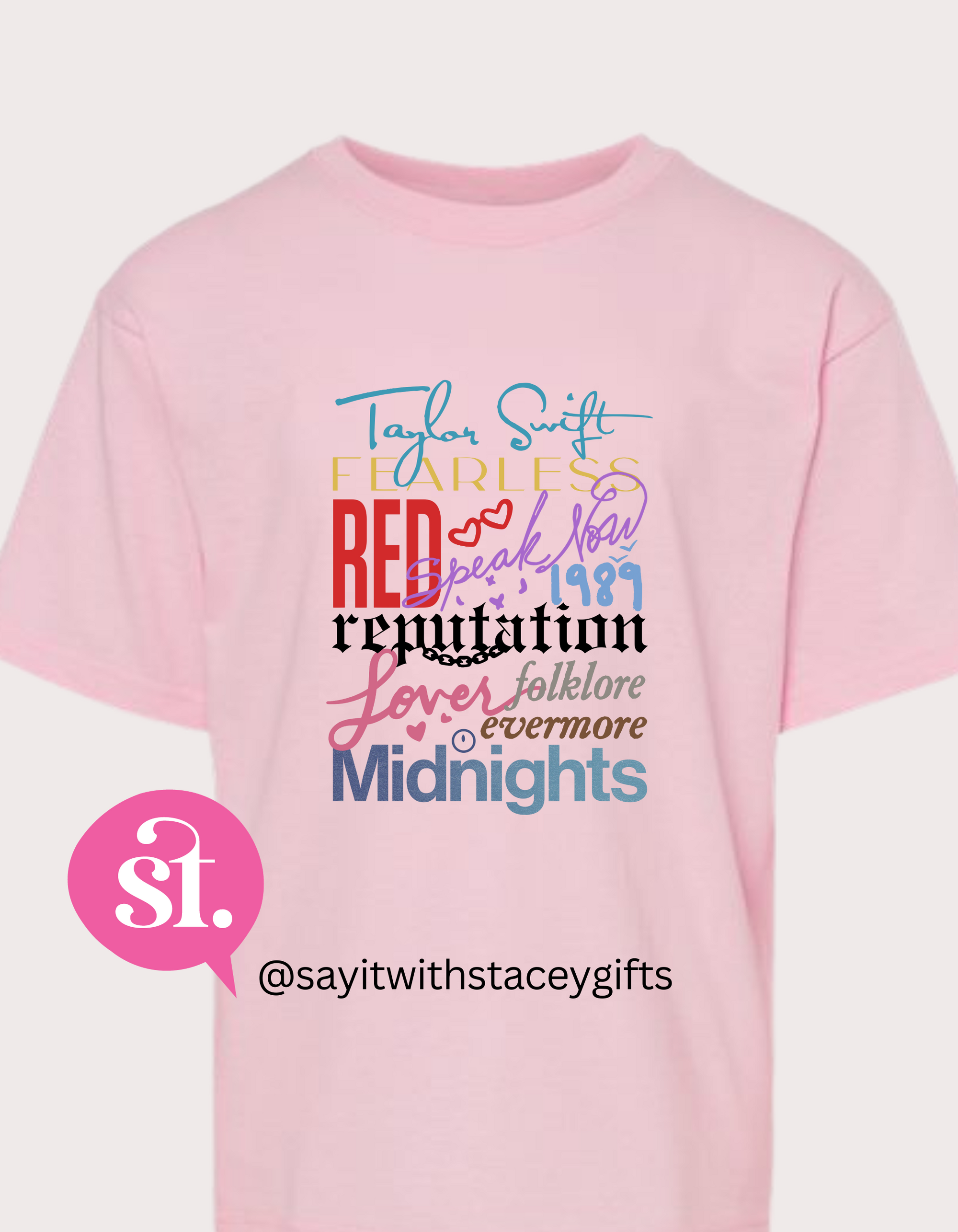 Taylor Swift Albums T-Shirt YOUTH SIZING