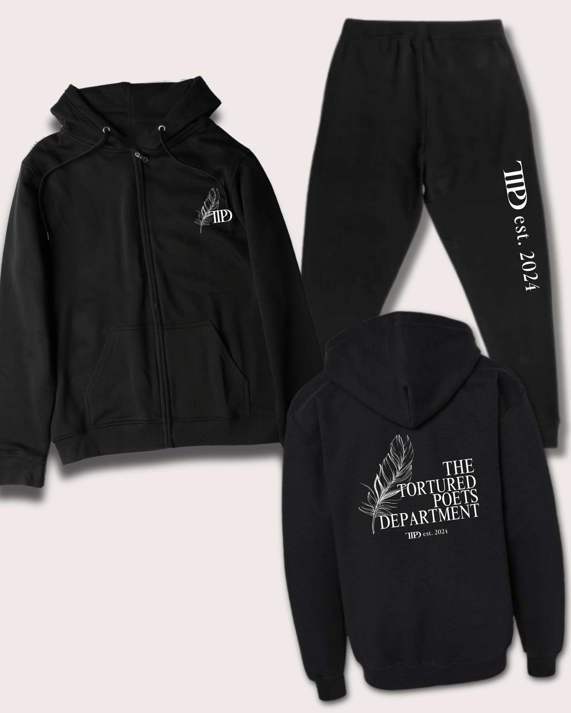 Taylor Swift Tortured Poets Department Zippered Hoodie | Sweatpants YOUTH
