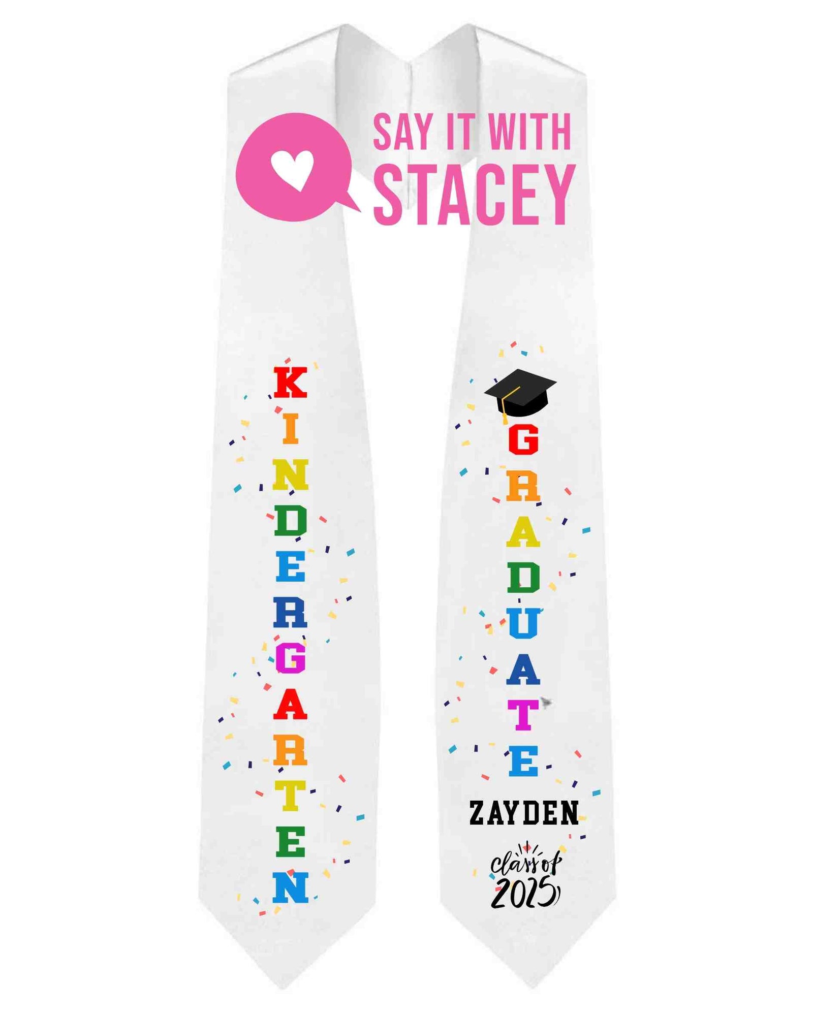 Custom Graduation Stole – Personalized for Kindergarten, Grade 8, or High School Grads 🎓