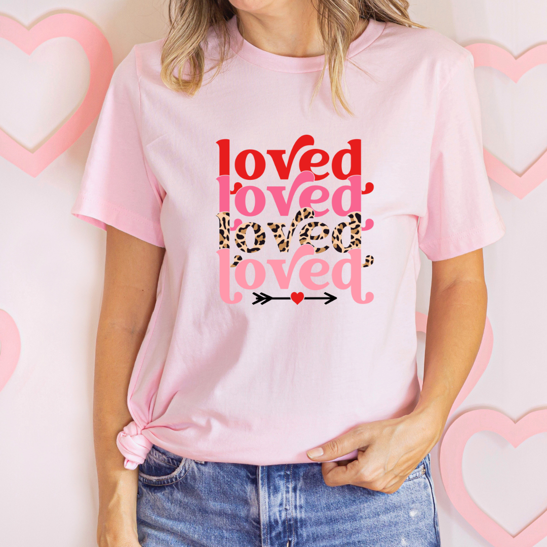 Loved, Loved, Loved, Loved Pink T-Shirt - Adult