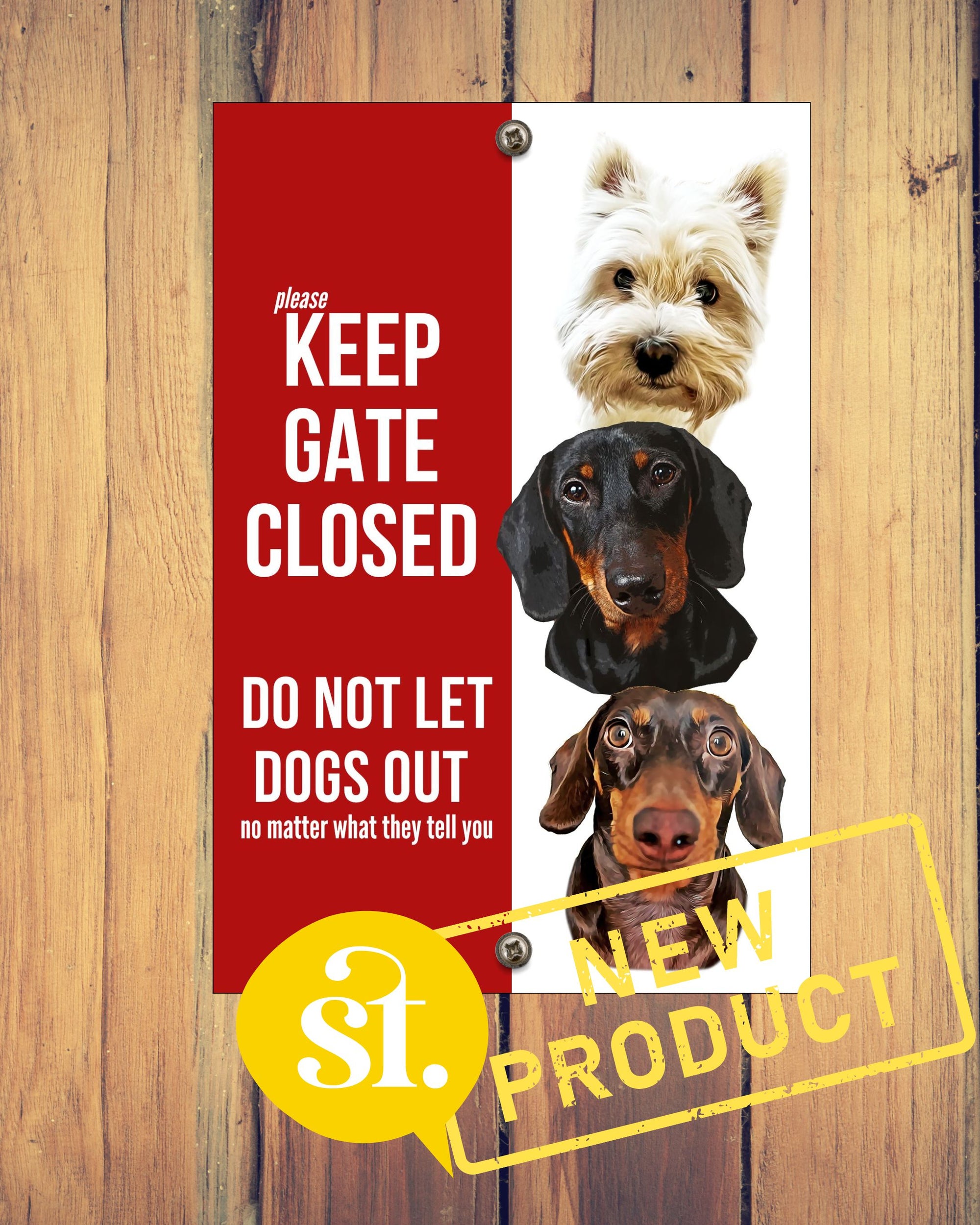 8x12 Aluminum Sign - Please keep gate closed customizable dog sign