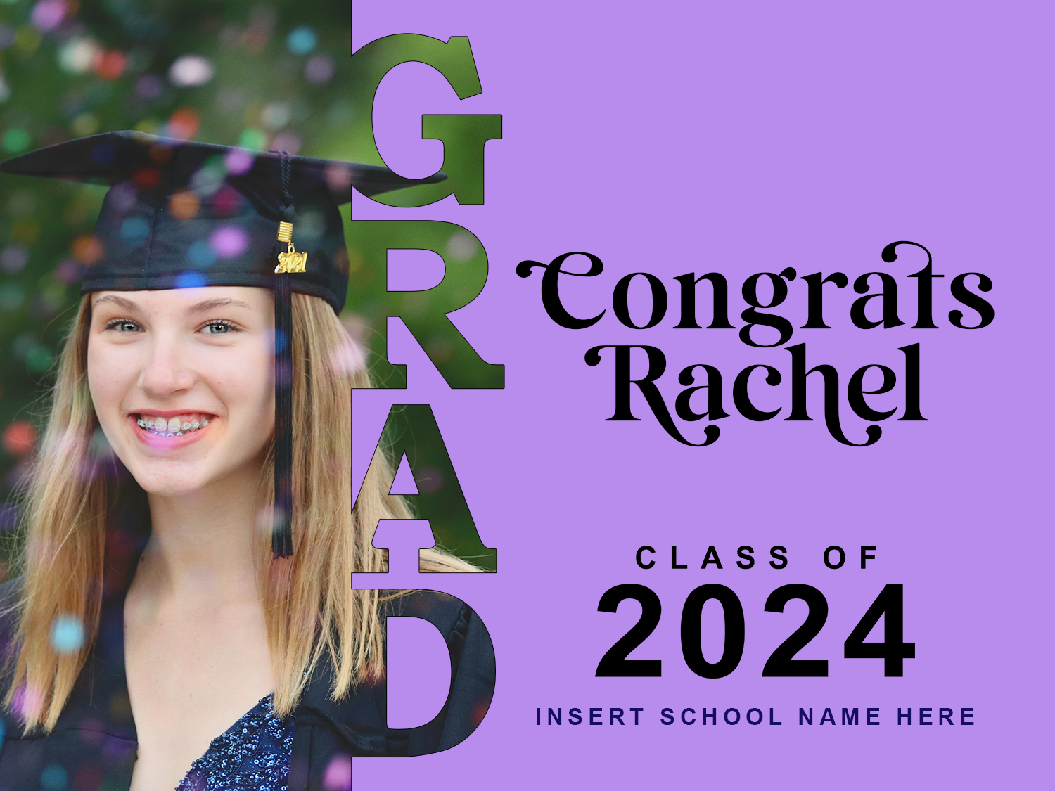 PHOTO Grad Lawn Sign Class of 2024 {choice of background colours}